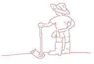 Drawing: Plowing man